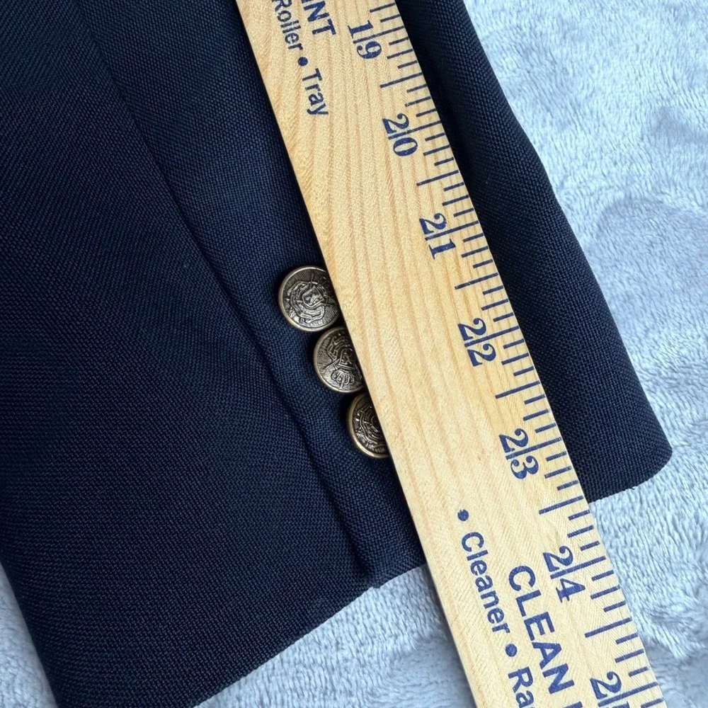 Vintage Haggar Mens Navy Blue Two Button Blazer Sport Coat Jacket 44S Washable
